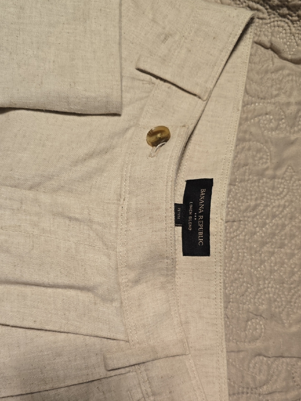 Banana Republic Beige Linen-Blend Trousers